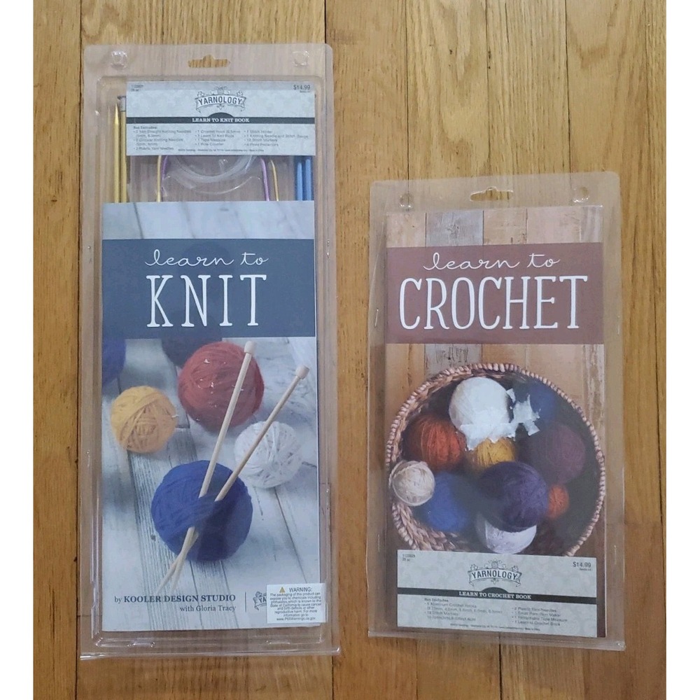Yarnology Learn To Knit Kit & Learn To Crochet Kit